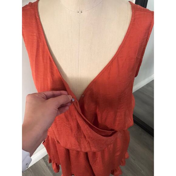 Kori American Orange Women's Sleeveless Romper with Pockets Small NWOT - Picture 7 of 8